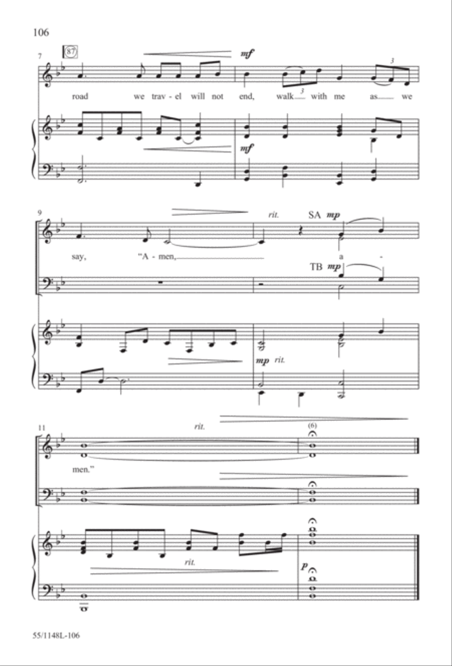 Come Walk With Me (Digital Download) 4-Part scores gallery preview page 106