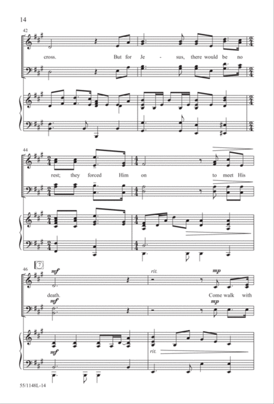Come Walk With Me (Digital Download) 4-Part scores gallery preview page 14