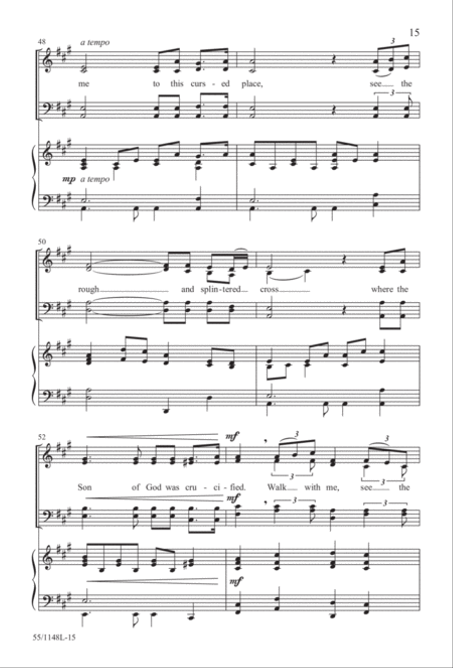 Come Walk With Me (Digital Download) 4-Part scores gallery preview page 15
