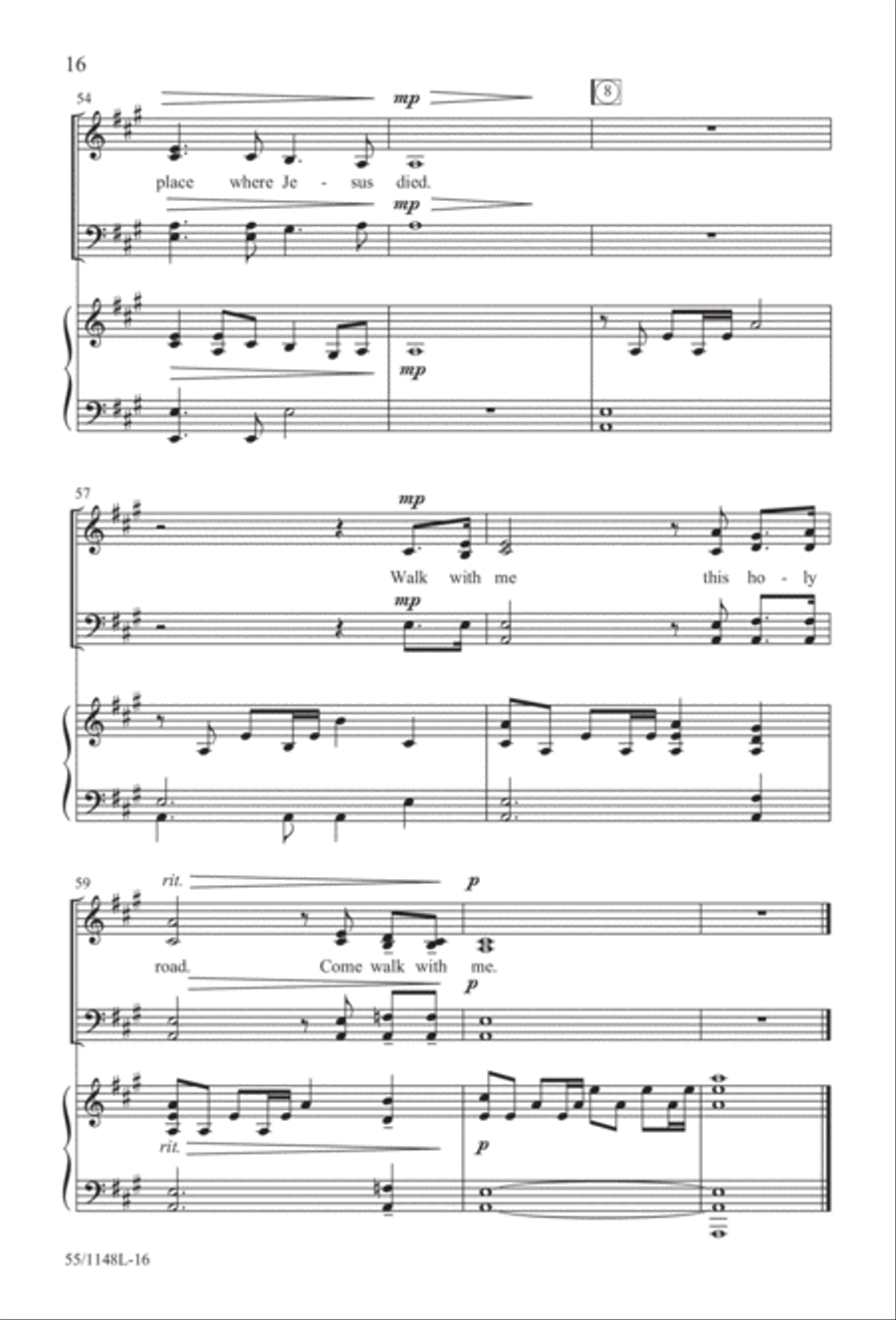 Come Walk With Me (Digital Download) 4-Part scores gallery preview page 16