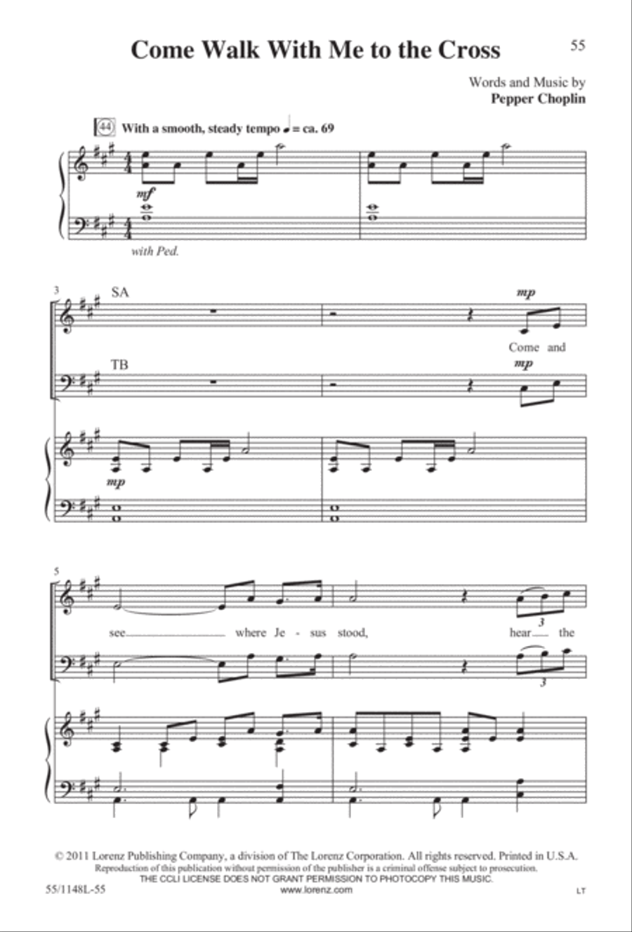 Come Walk With Me (Digital Download) 4-Part scores gallery preview page 55