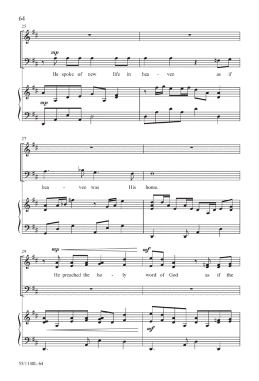 Come Walk With Me (Digital Download) 4-Part scores gallery preview page 64