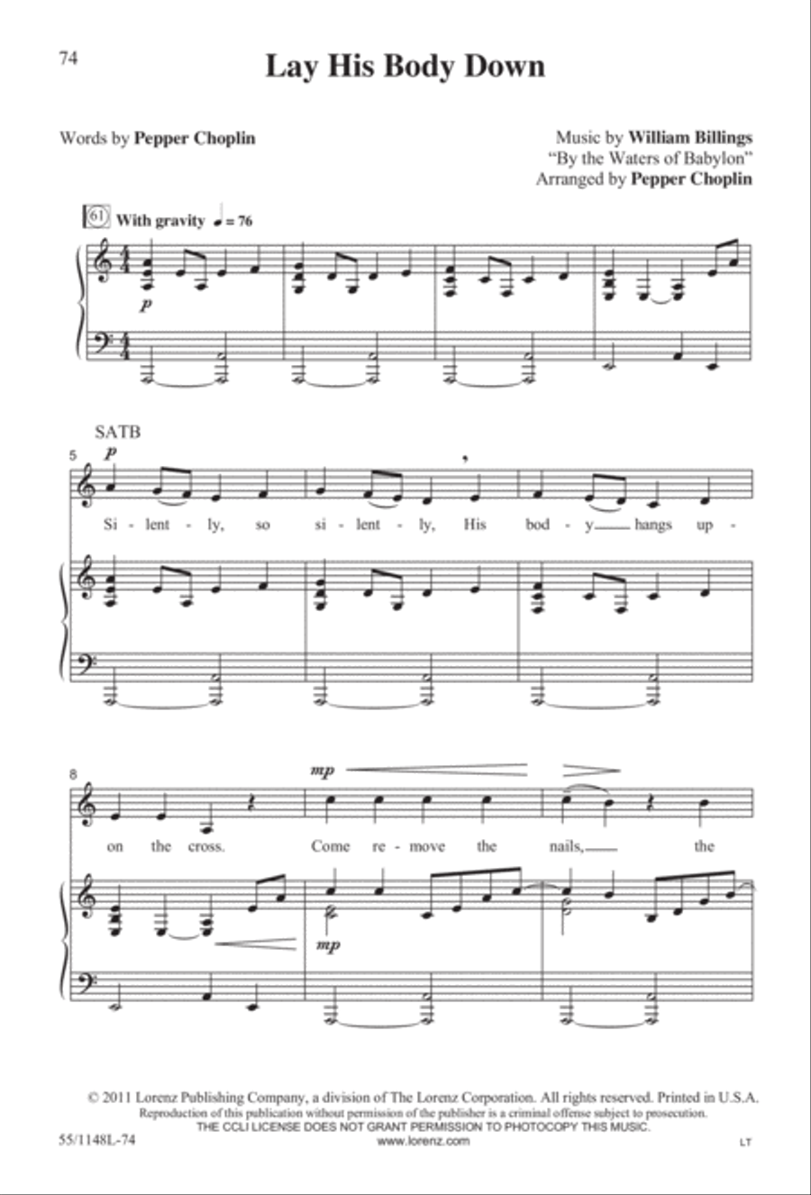 Come Walk With Me (Digital Download) 4-Part scores gallery preview page 74