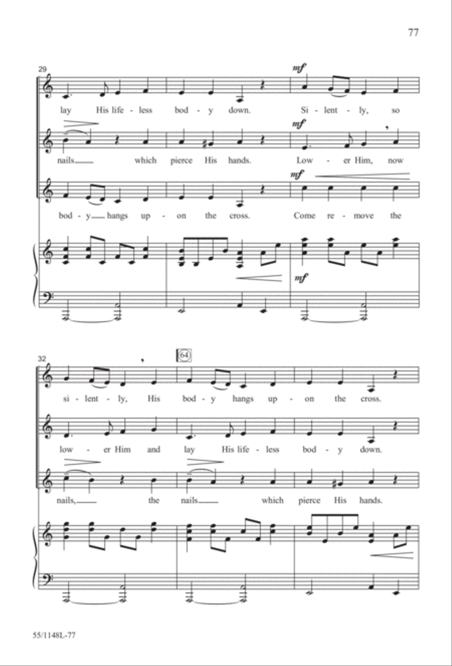 Come Walk With Me (Digital Download) 4-Part scores gallery preview page 77