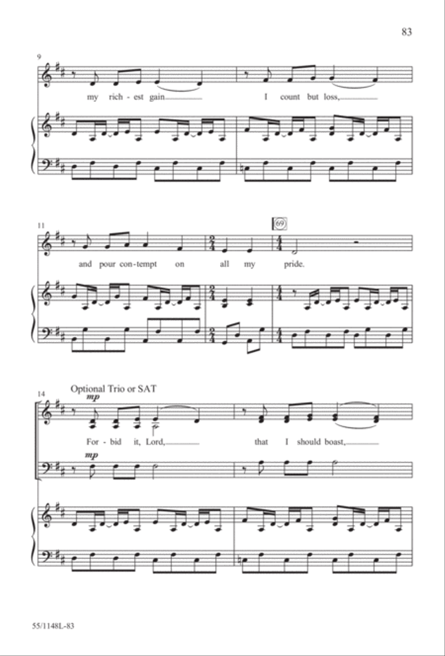Come Walk With Me (Digital Download) 4-Part scores gallery preview page 83