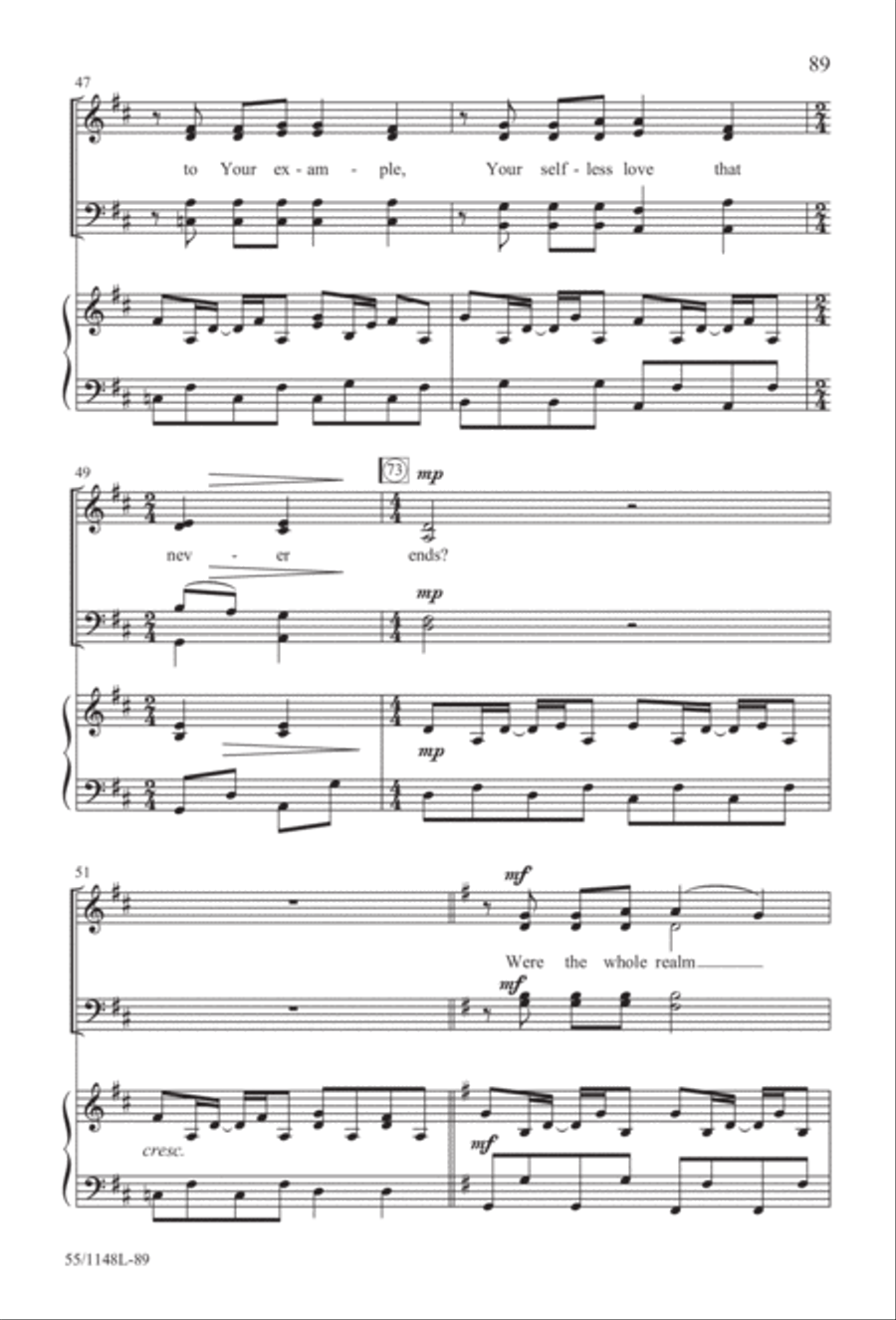 Come Walk With Me (Digital Download) 4-Part scores gallery preview page 89