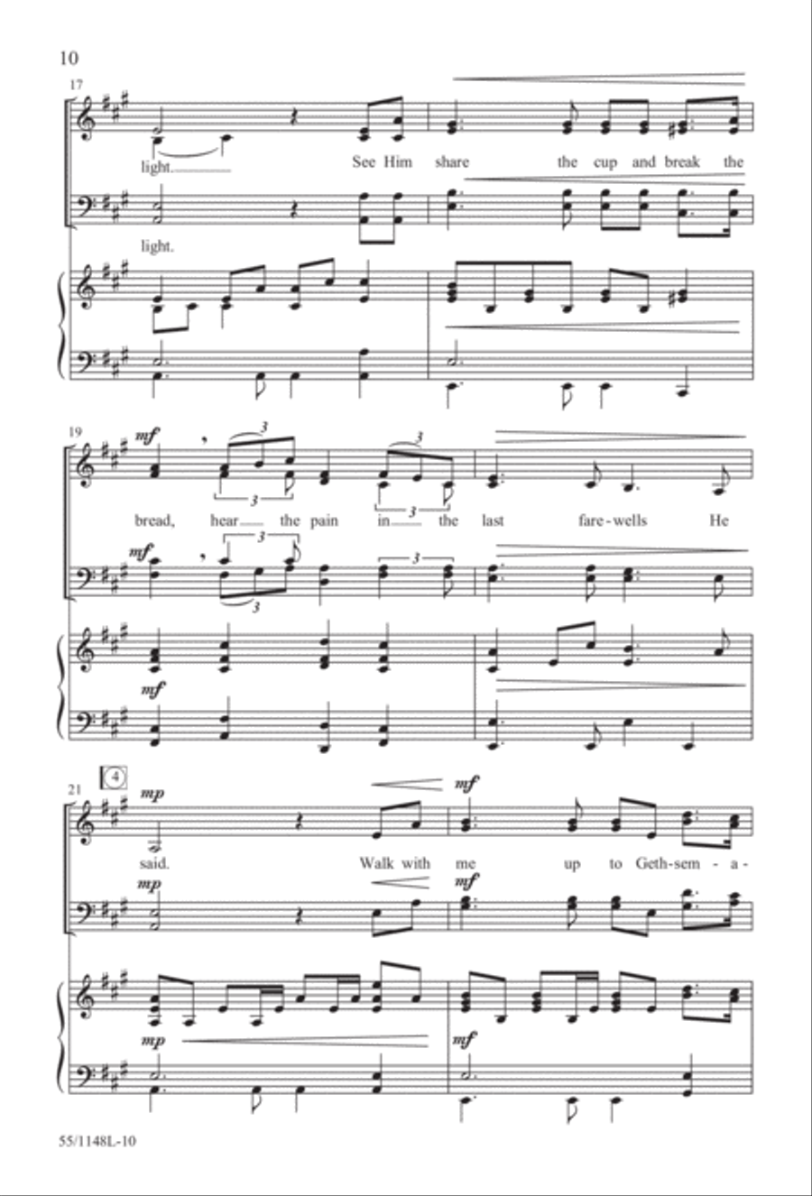 Come Walk With Me (Digital Download) 4-Part scores gallery preview page 10