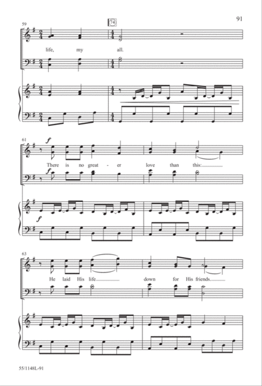 Come Walk With Me (Digital Download) 4-Part scores gallery preview page 91
