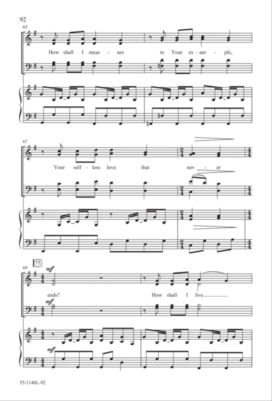 Come Walk With Me (Digital Download) 4-Part scores gallery preview page 92