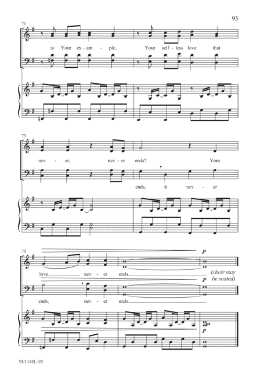Come Walk With Me (Digital Download) 4-Part scores gallery preview page 93