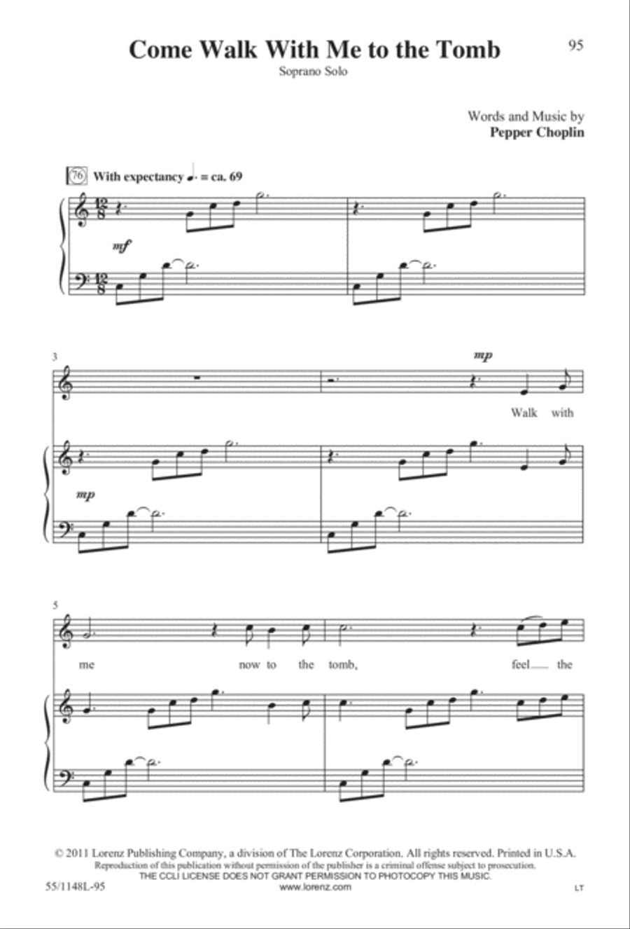 Come Walk With Me (Digital Download) 4-Part scores gallery preview page 95