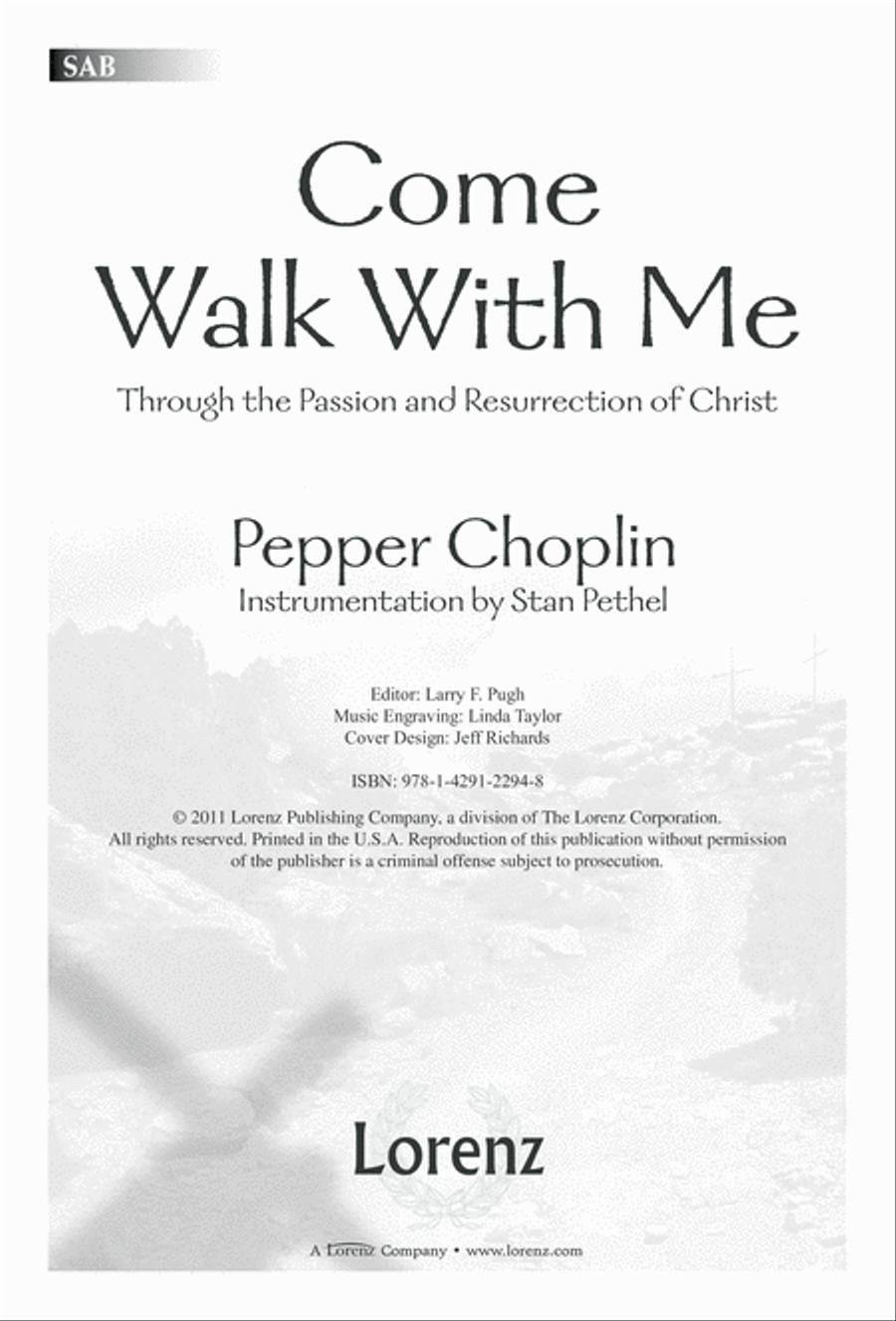 Come Walk With Me (Digital Download) 3-Part scores gallery preview page 1