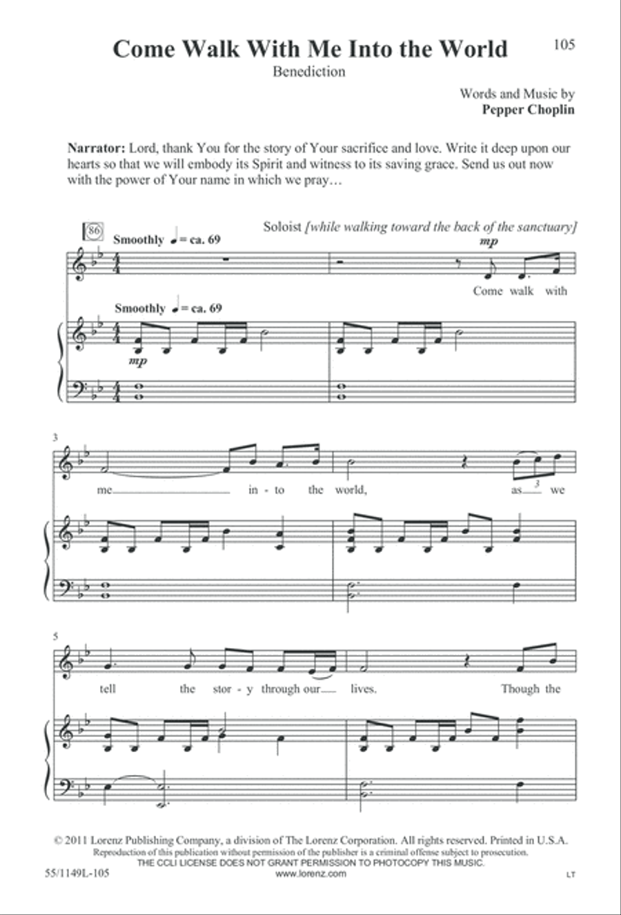 Come Walk With Me (Digital Download) 3-Part scores gallery preview page 105