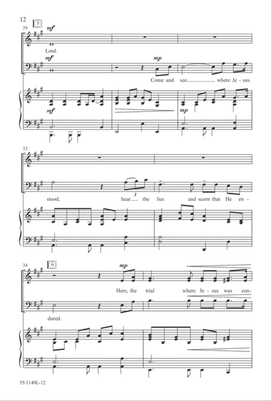 Come Walk With Me (Digital Download) 3-Part scores gallery preview page 12