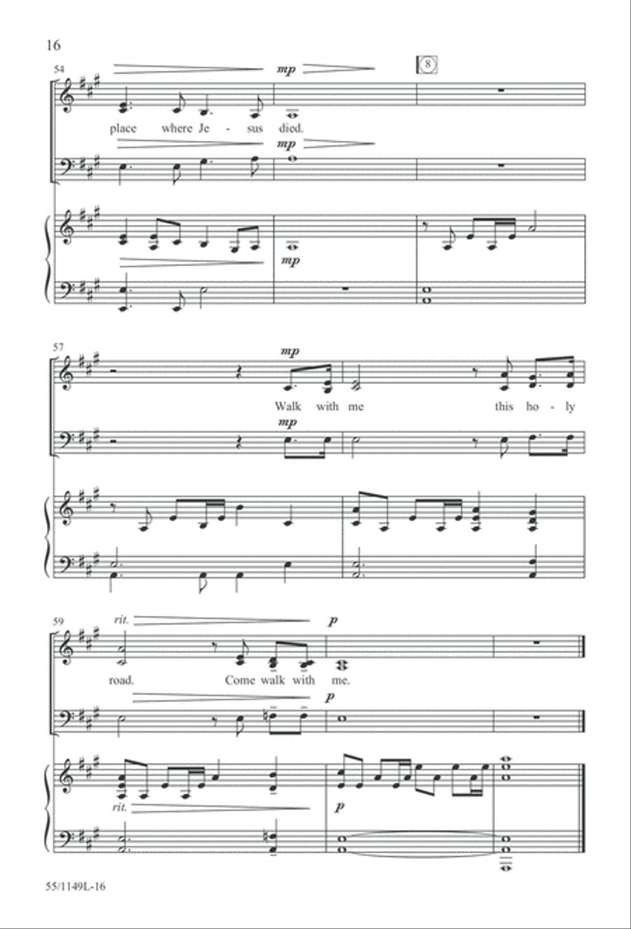 Come Walk With Me (Digital Download) 3-Part scores gallery preview page 16