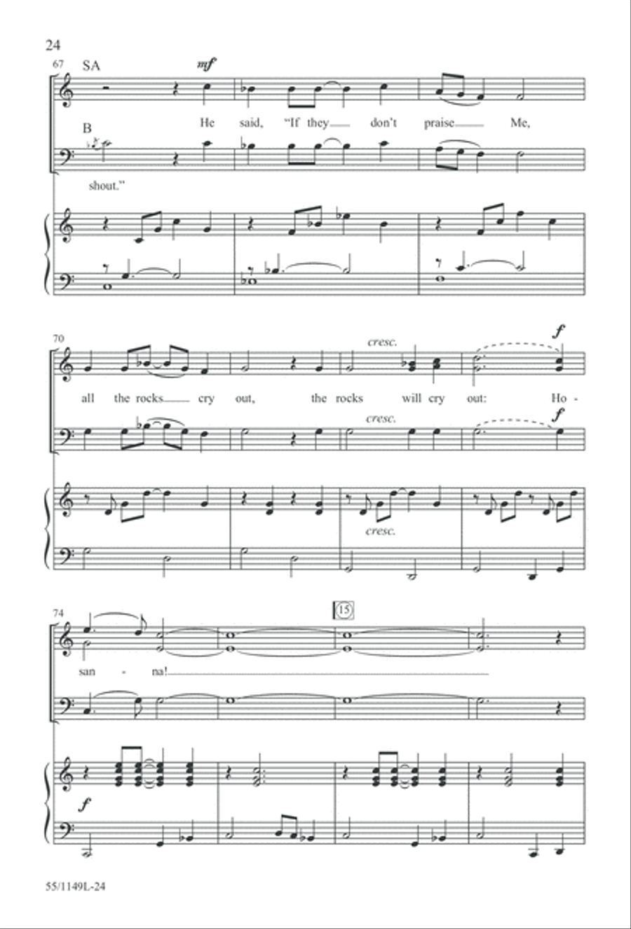 Come Walk With Me (Digital Download) 3-Part scores gallery preview page 24