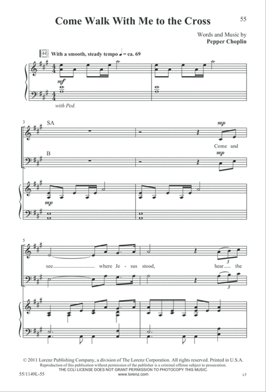 Come Walk With Me (Digital Download) 3-Part scores gallery preview page 55
