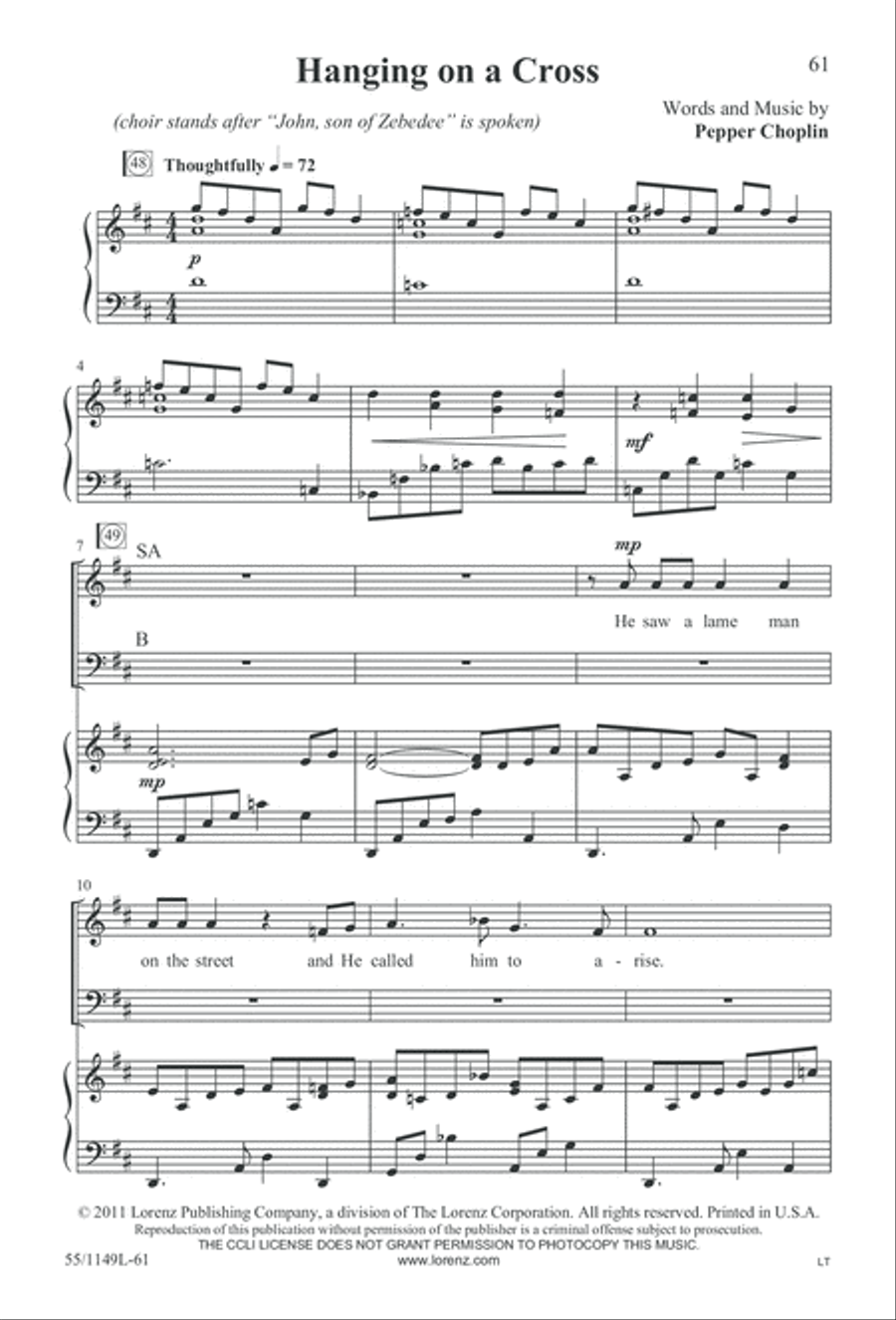 Come Walk With Me (Digital Download) 3-Part scores gallery preview page 61