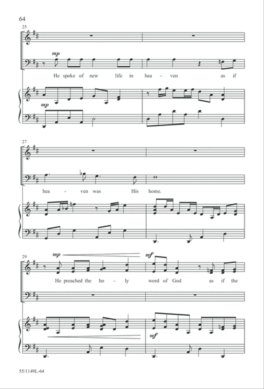 Come Walk With Me (Digital Download) 3-Part scores gallery preview page 64