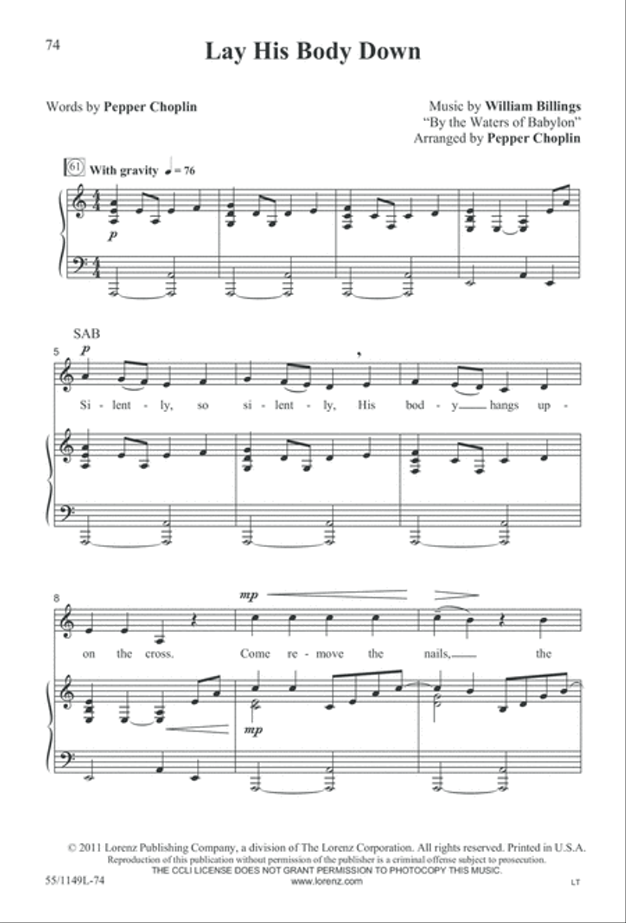 Come Walk With Me (Digital Download) 3-Part scores gallery preview page 74