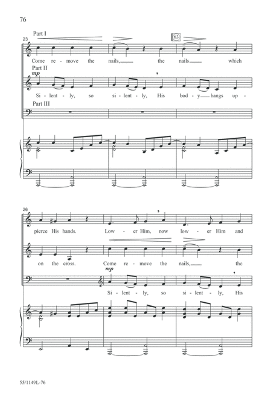 Come Walk With Me (Digital Download) 3-Part scores gallery preview page 76
