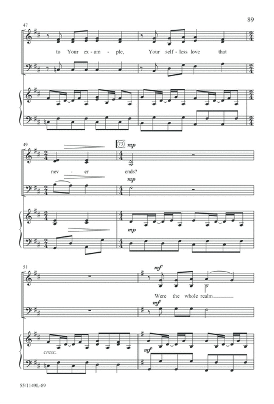Come Walk With Me (Digital Download) 3-Part scores gallery preview page 89