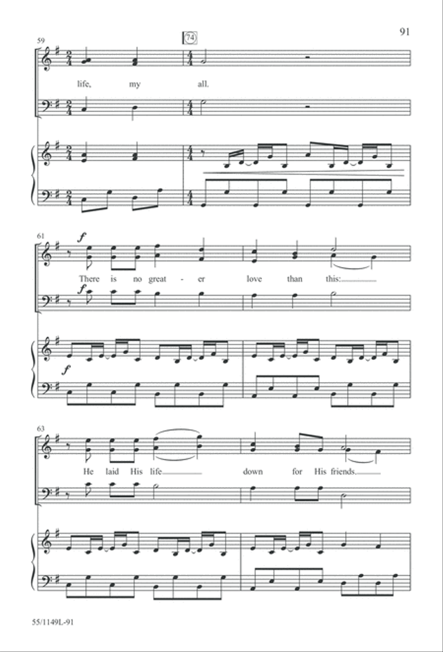 Come Walk With Me (Digital Download) 3-Part scores gallery preview page 91