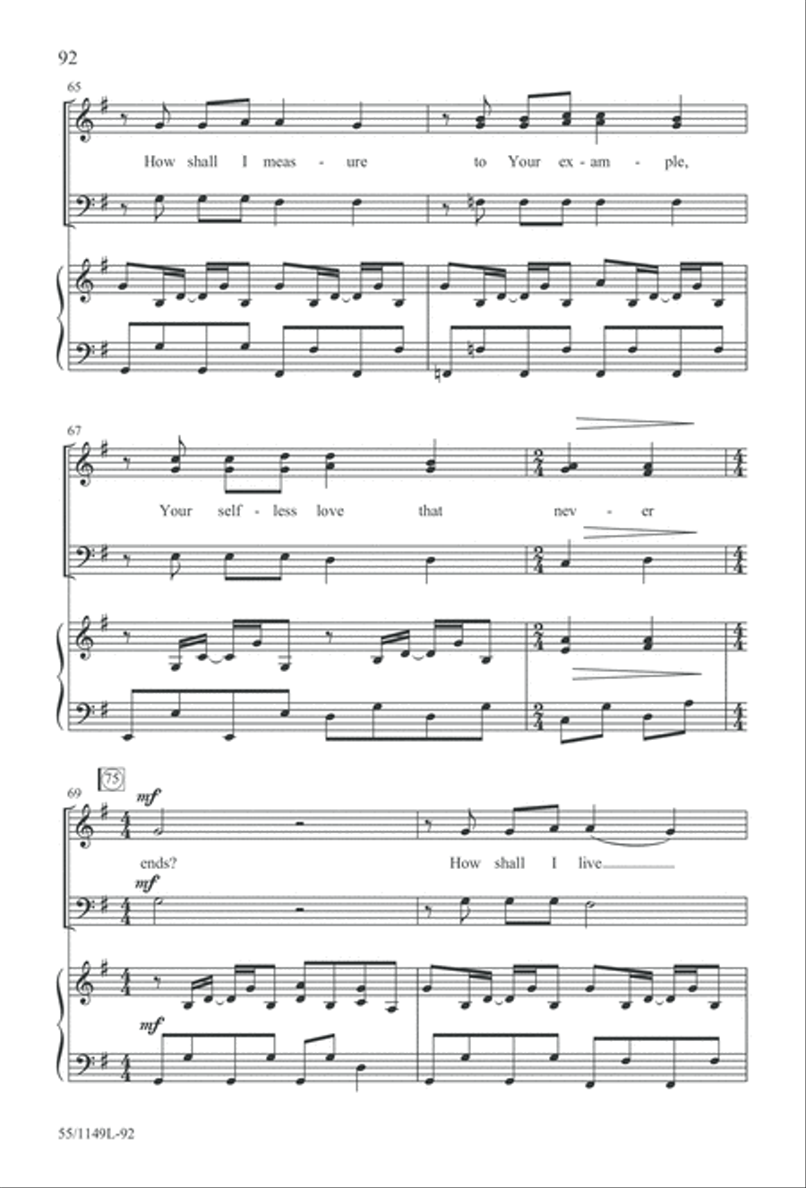 Come Walk With Me (Digital Download) 3-Part scores gallery preview page 92