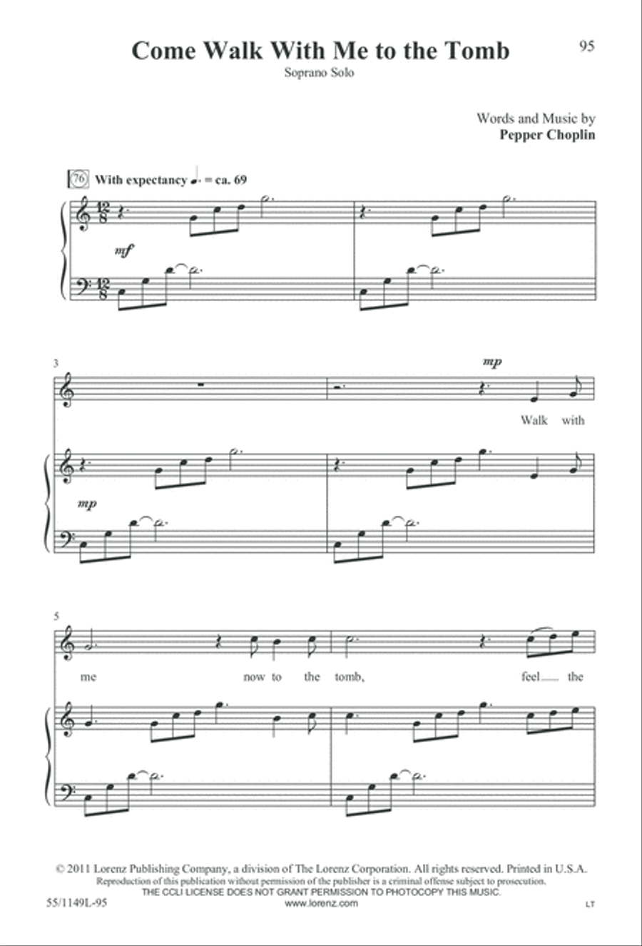 Come Walk With Me (Digital Download) 3-Part scores gallery preview page 95