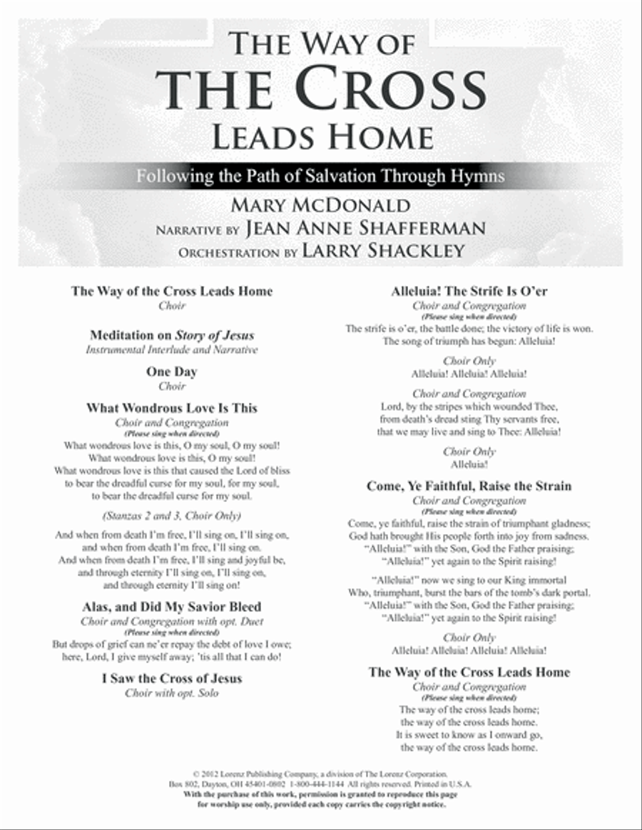 The Way of the Cross Leads Home (Digital Download) 4-Part scores gallery preview page 1