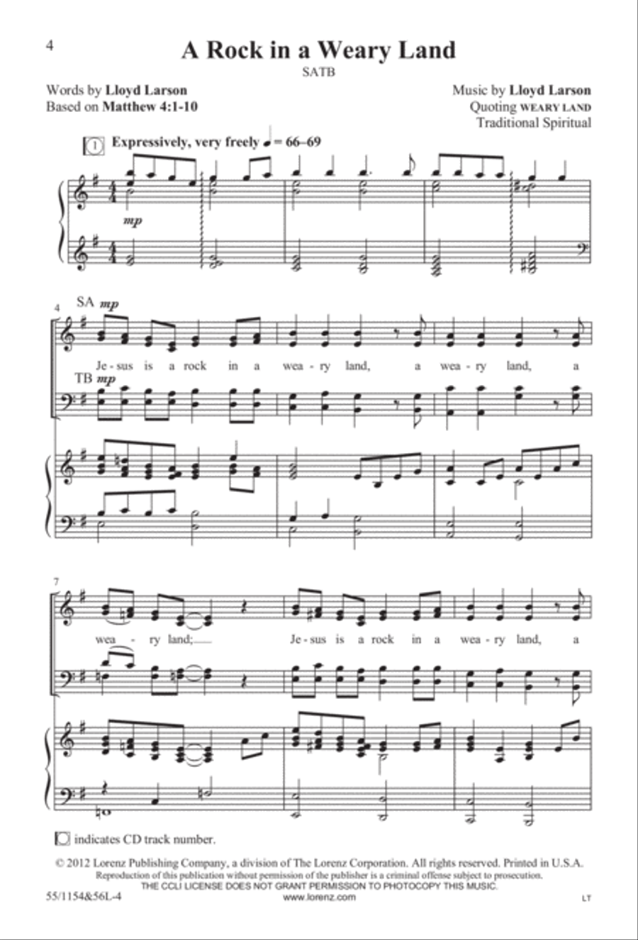 No Stone Could Hold Him (Digital Download) 4-Part scores gallery preview page 4