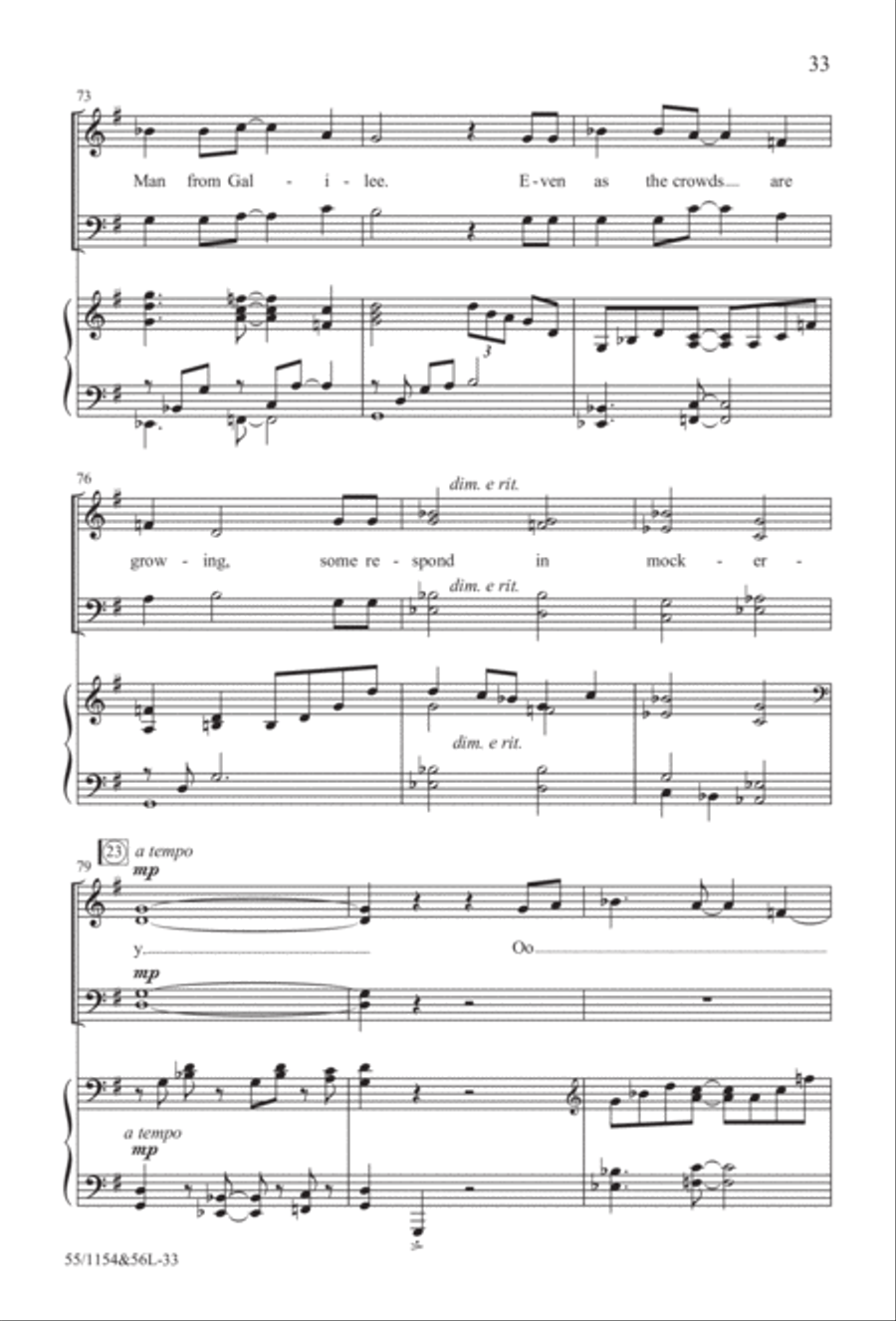 No Stone Could Hold Him (Digital Download) 4-Part scores gallery preview page 33