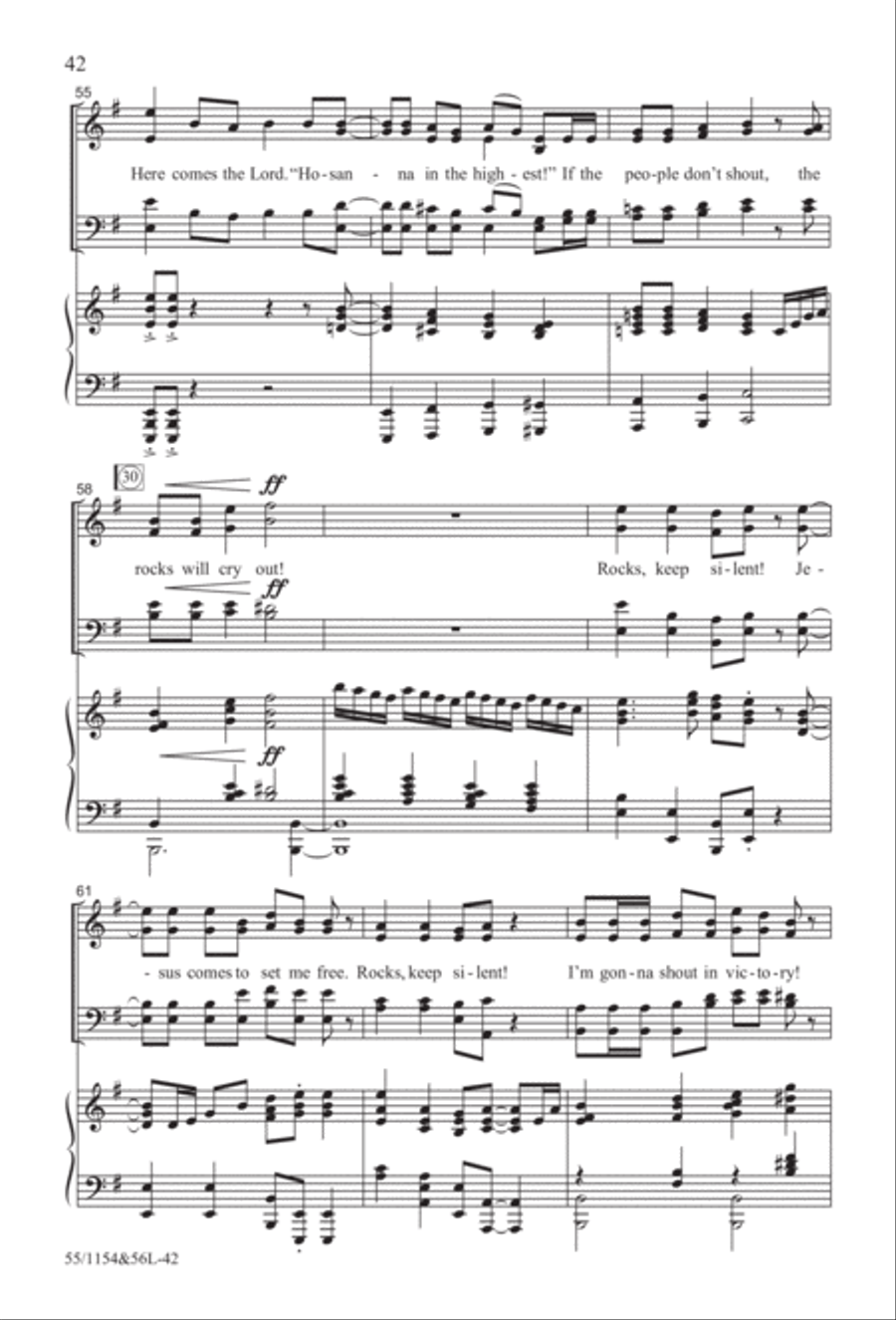 No Stone Could Hold Him (Digital Download) 4-Part scores gallery preview page 42