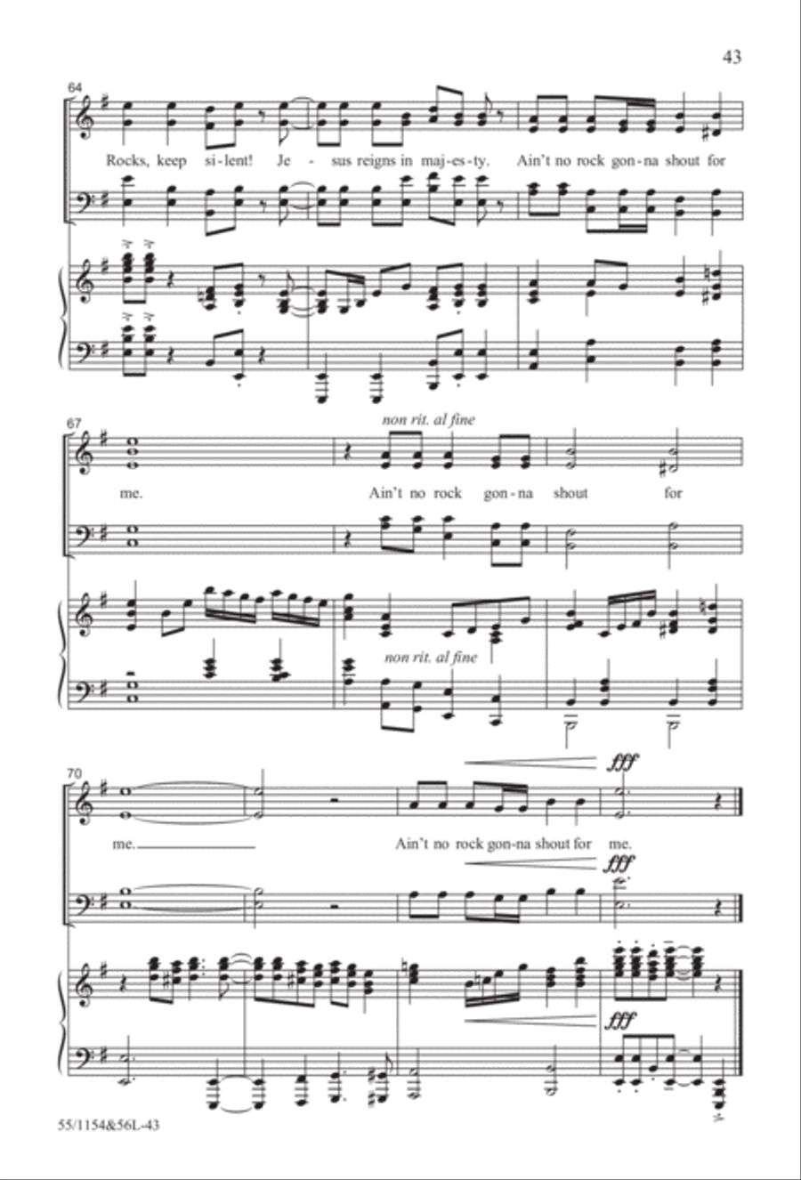 No Stone Could Hold Him (Digital Download) 4-Part scores gallery preview page 43