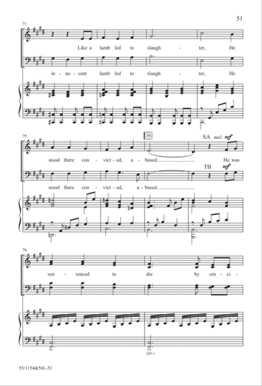 No Stone Could Hold Him (Digital Download) 4-Part scores gallery preview page 51