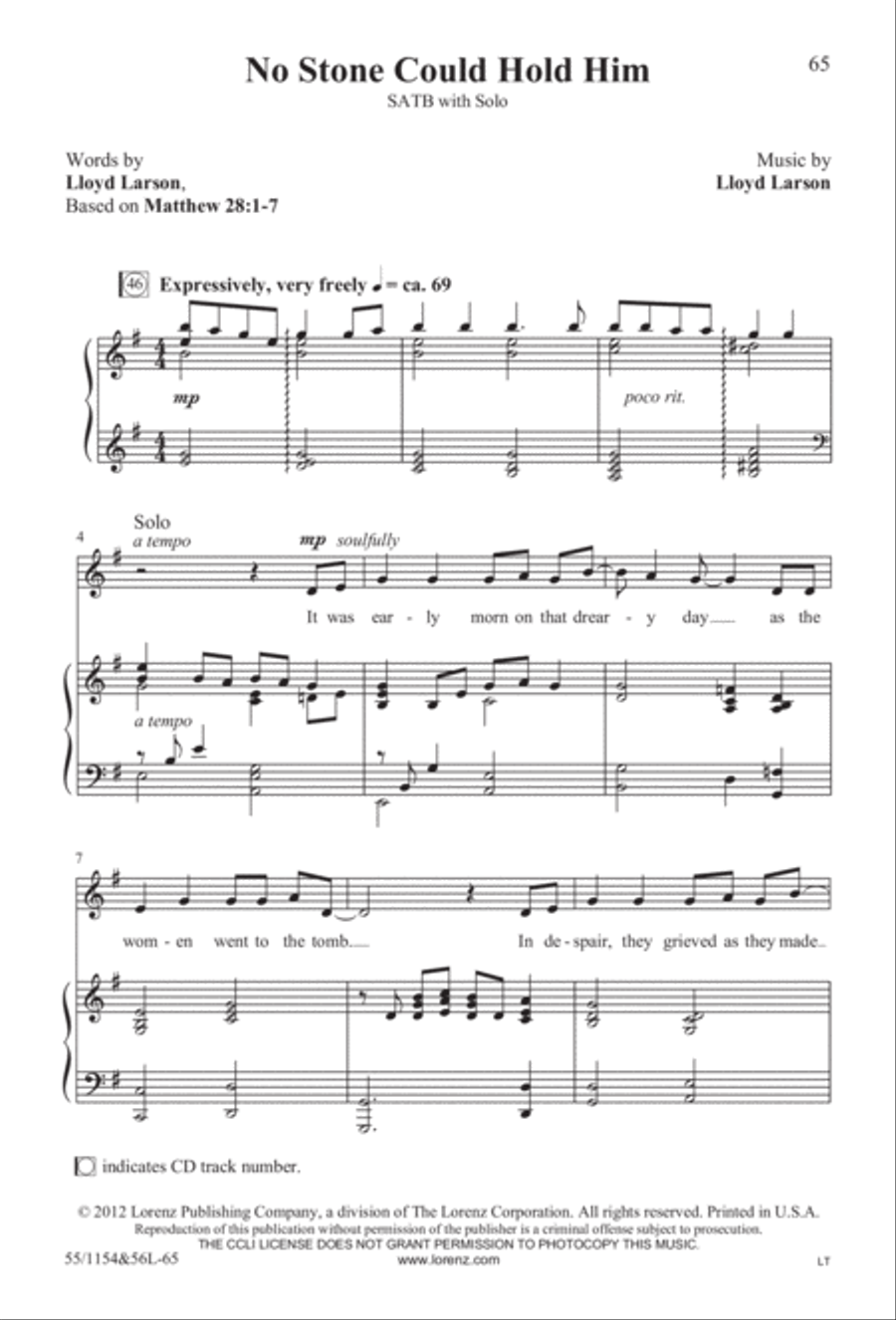 No Stone Could Hold Him (Digital Download) 4-Part scores gallery preview page 65