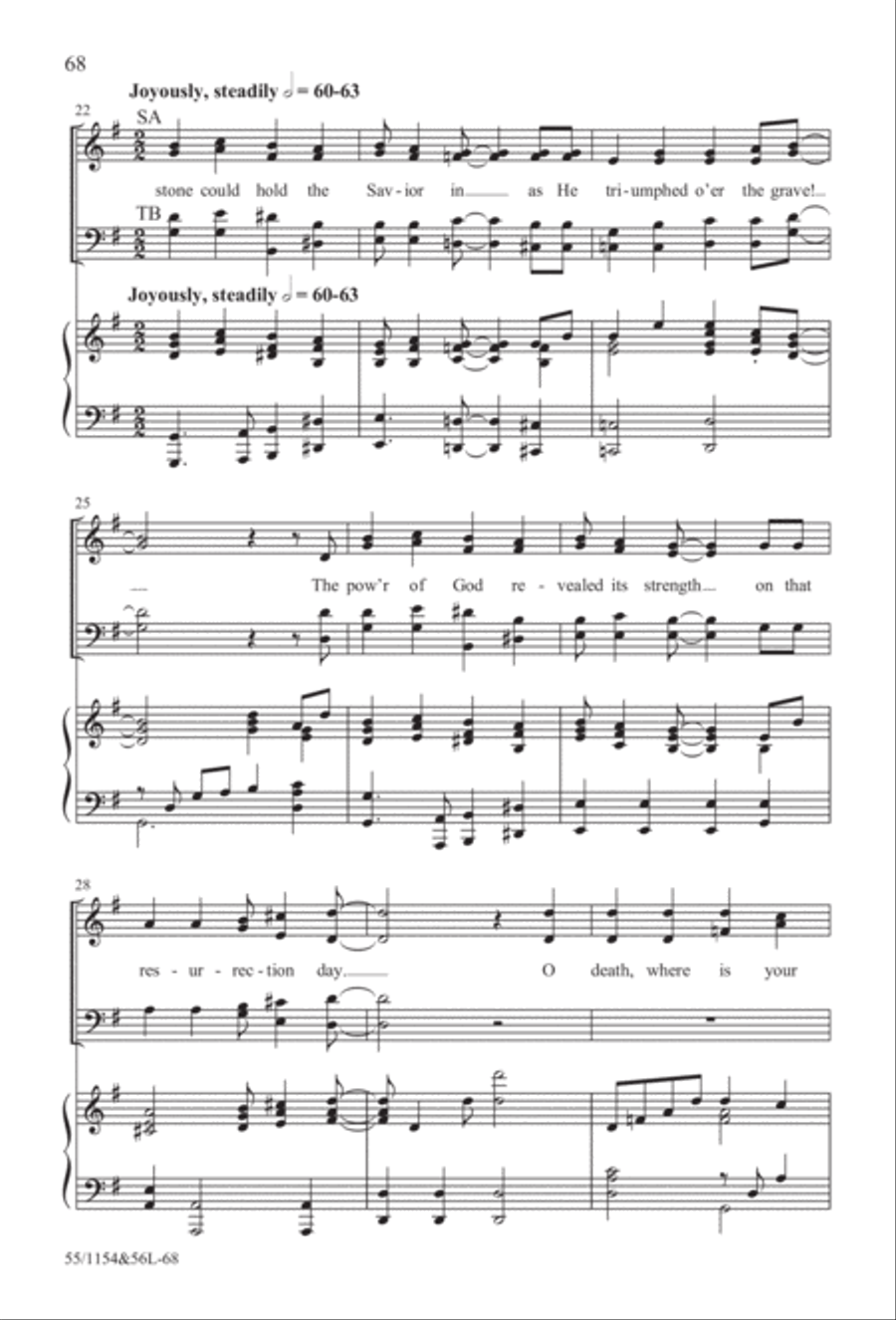 No Stone Could Hold Him (Digital Download) 4-Part scores gallery preview page 68