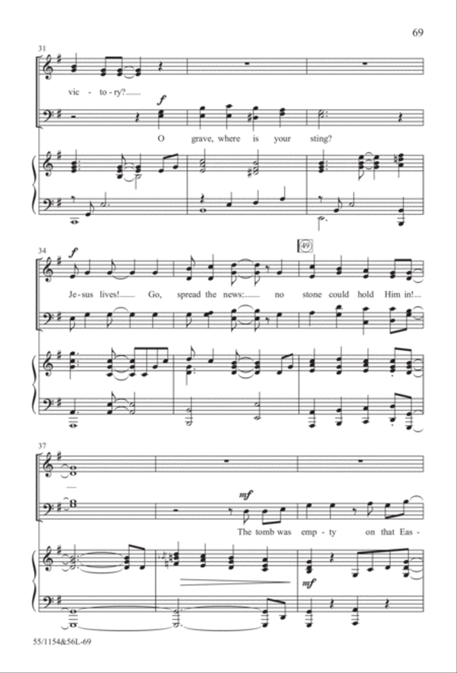 No Stone Could Hold Him (Digital Download) 4-Part scores gallery preview page 69