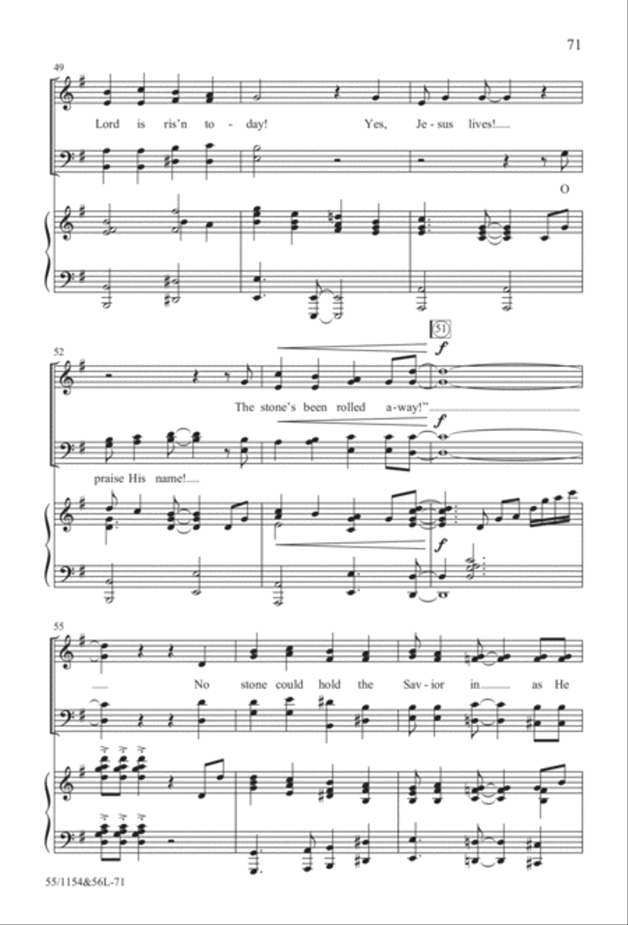 No Stone Could Hold Him (Digital Download) 4-Part scores gallery preview page 71