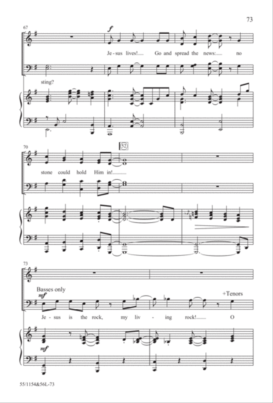 No Stone Could Hold Him (Digital Download) 4-Part scores gallery preview page 73