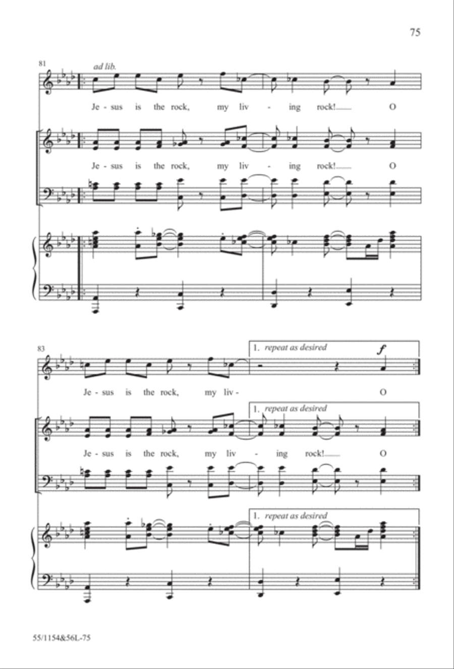 No Stone Could Hold Him (Digital Download) 4-Part scores gallery preview page 75