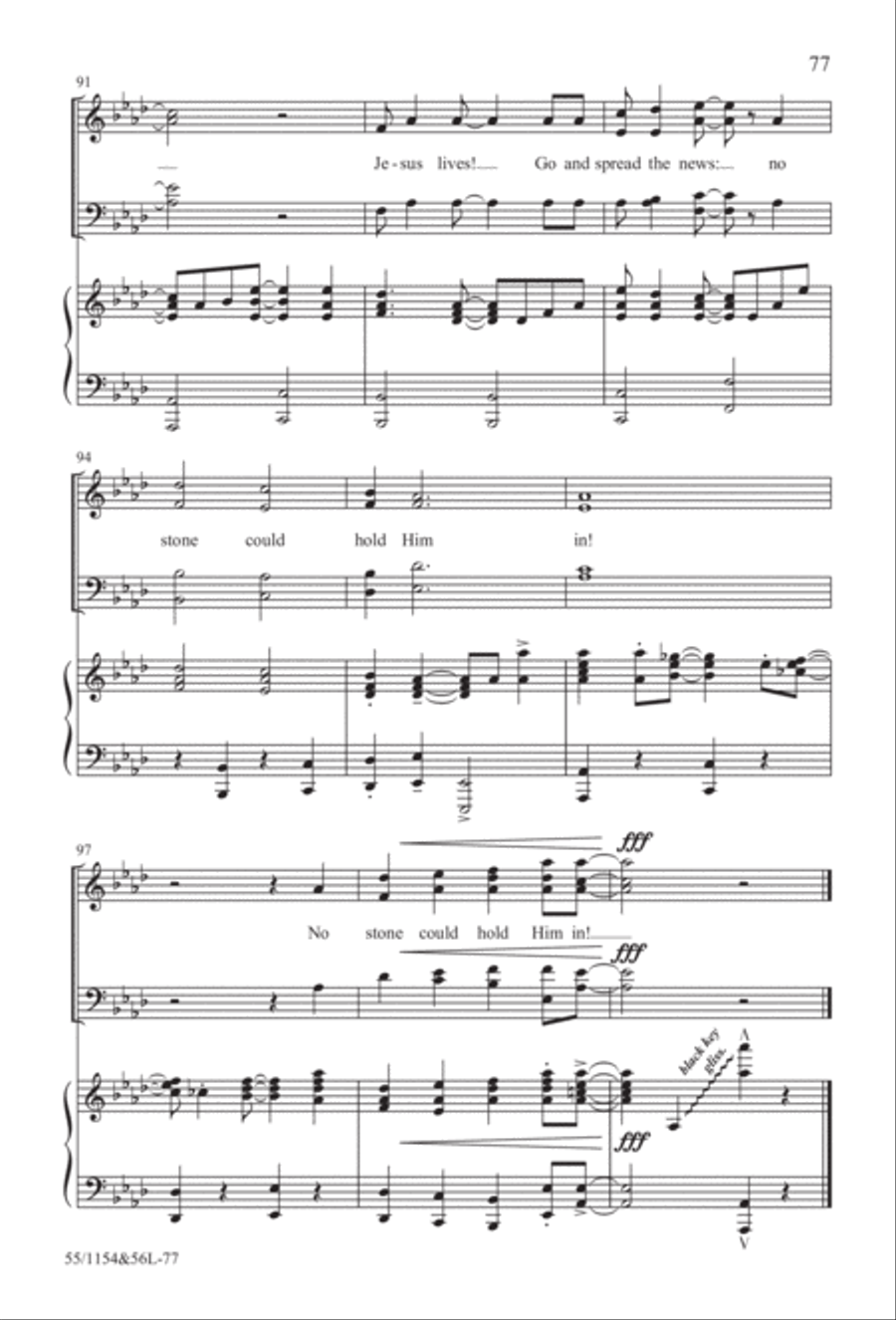 No Stone Could Hold Him (Digital Download) 4-Part scores gallery preview page 77
