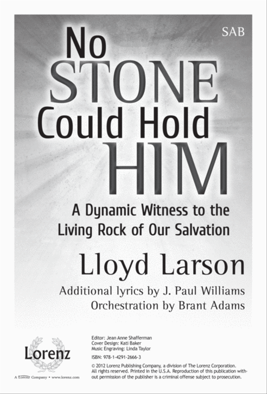 No Stone Could Hold Him (Digital Download) 3-Part scores gallery preview page 1