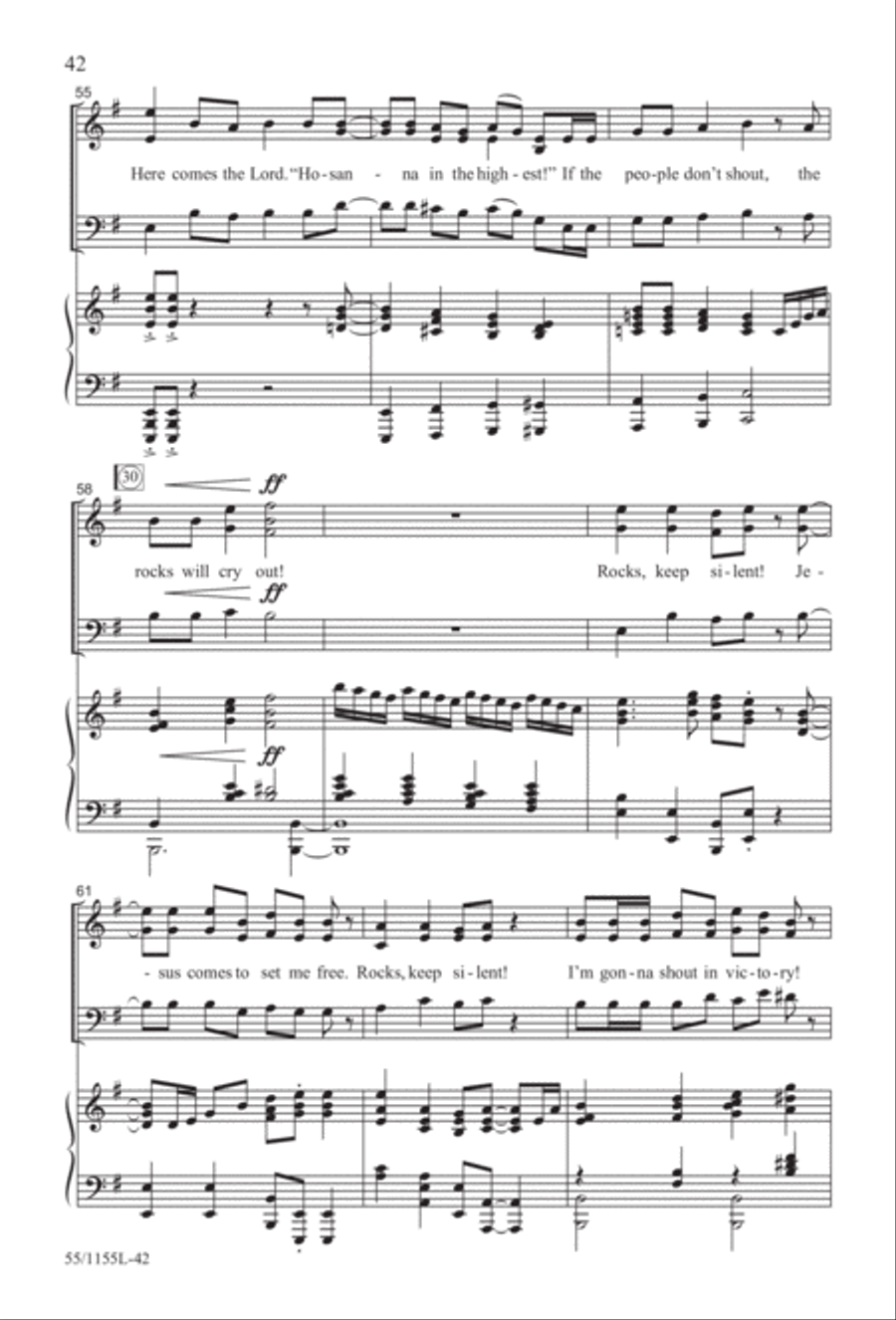 No Stone Could Hold Him (Digital Download) 3-Part scores gallery preview page 42