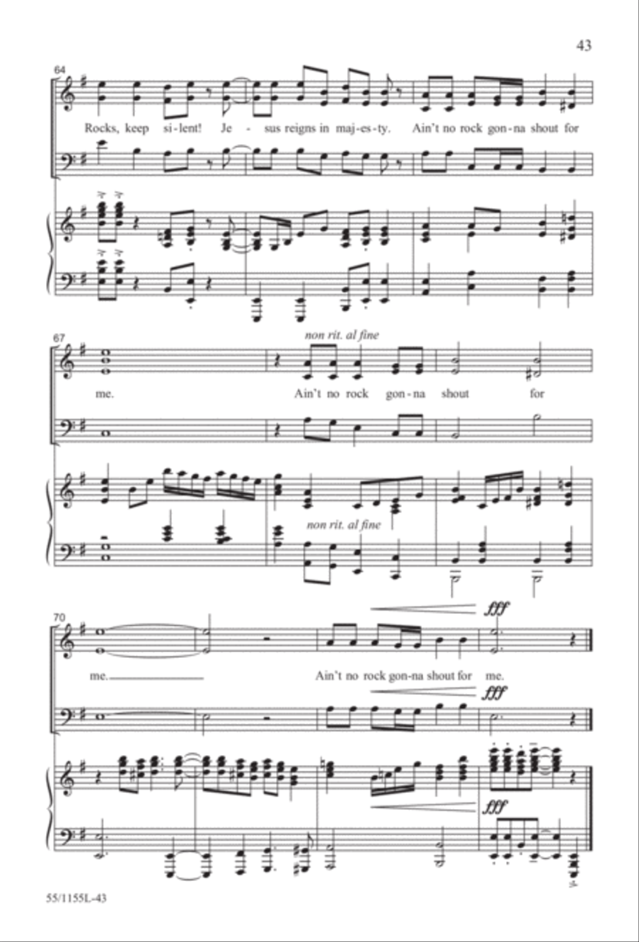 No Stone Could Hold Him (Digital Download) 3-Part scores gallery preview page 43
