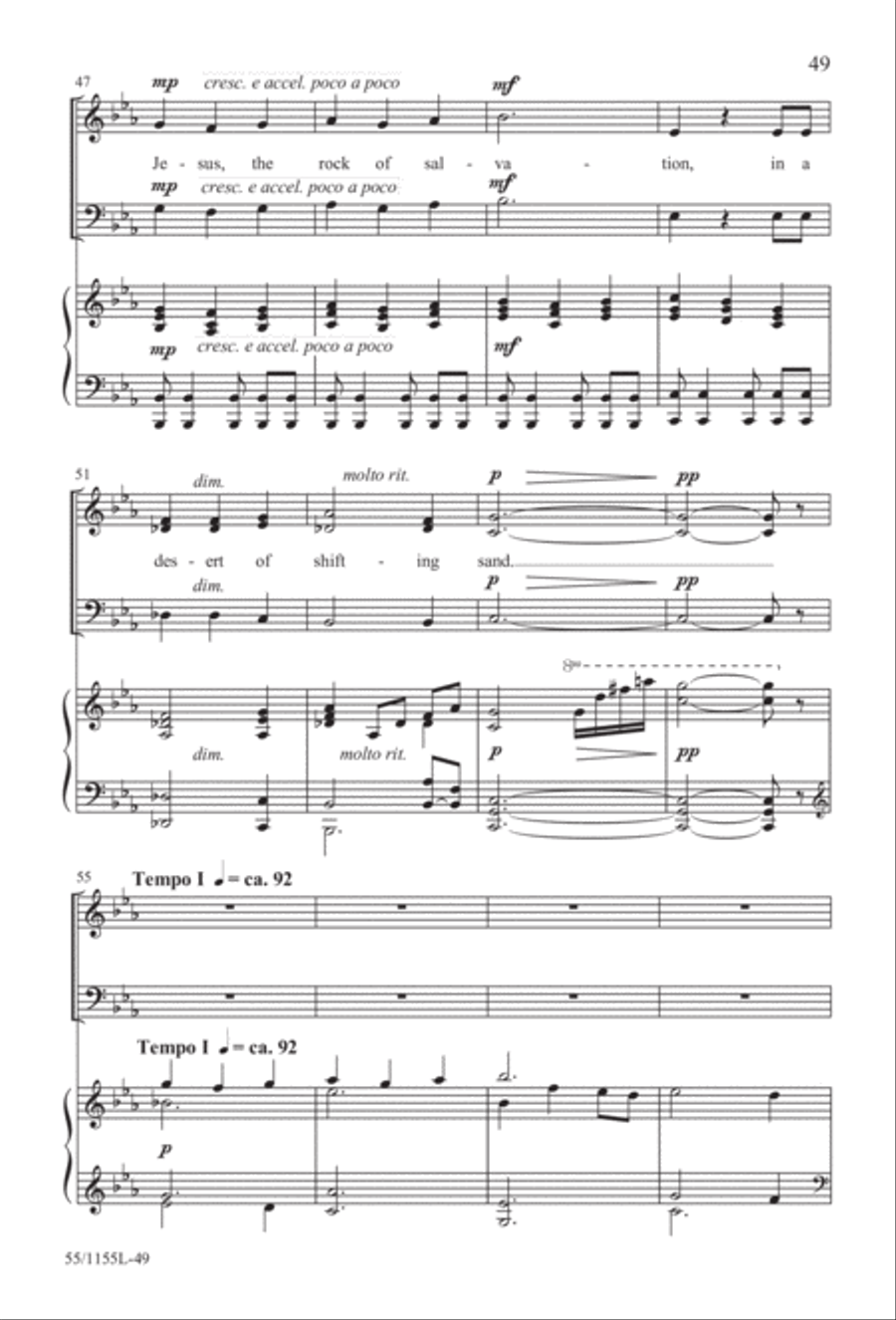 No Stone Could Hold Him (Digital Download) 3-Part scores gallery preview page 49