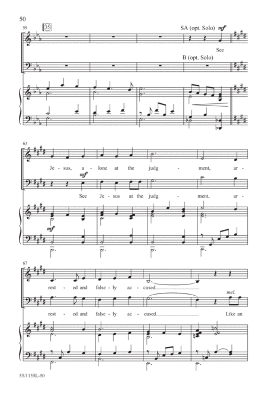 No Stone Could Hold Him (Digital Download) 3-Part scores gallery preview page 50