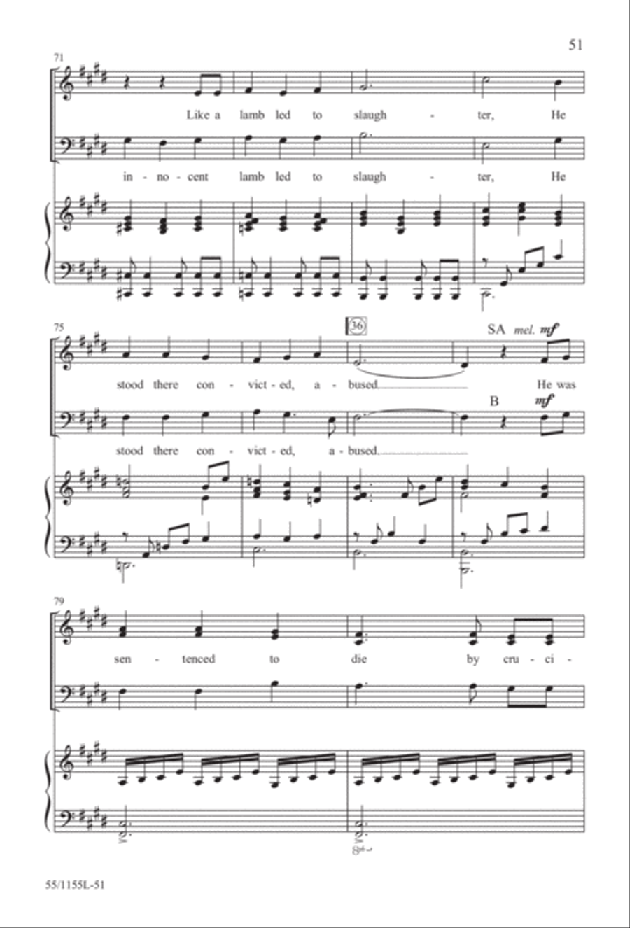 No Stone Could Hold Him (Digital Download) 3-Part scores gallery preview page 51
