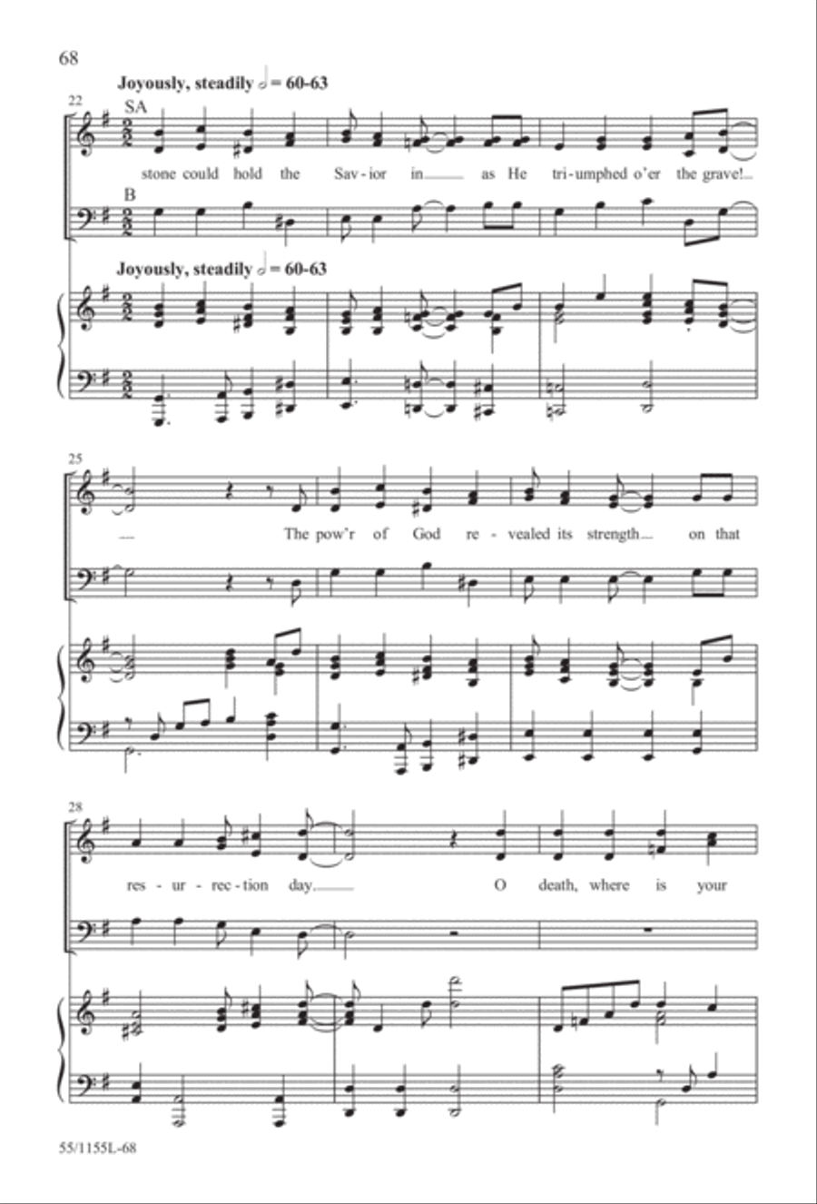 No Stone Could Hold Him (Digital Download) 3-Part scores gallery preview page 68