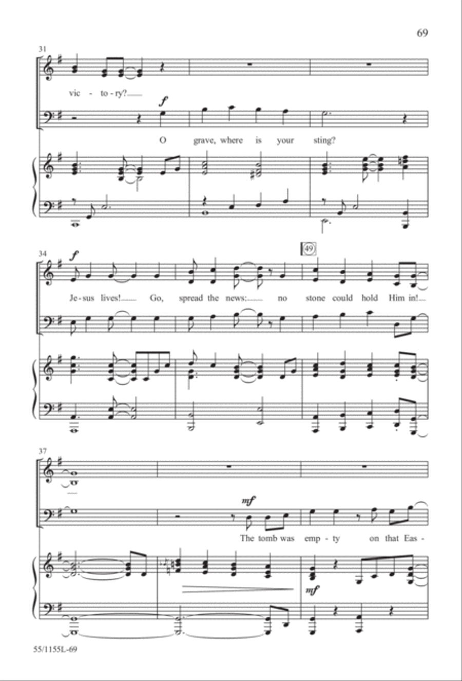 No Stone Could Hold Him (Digital Download) 3-Part scores gallery preview page 69